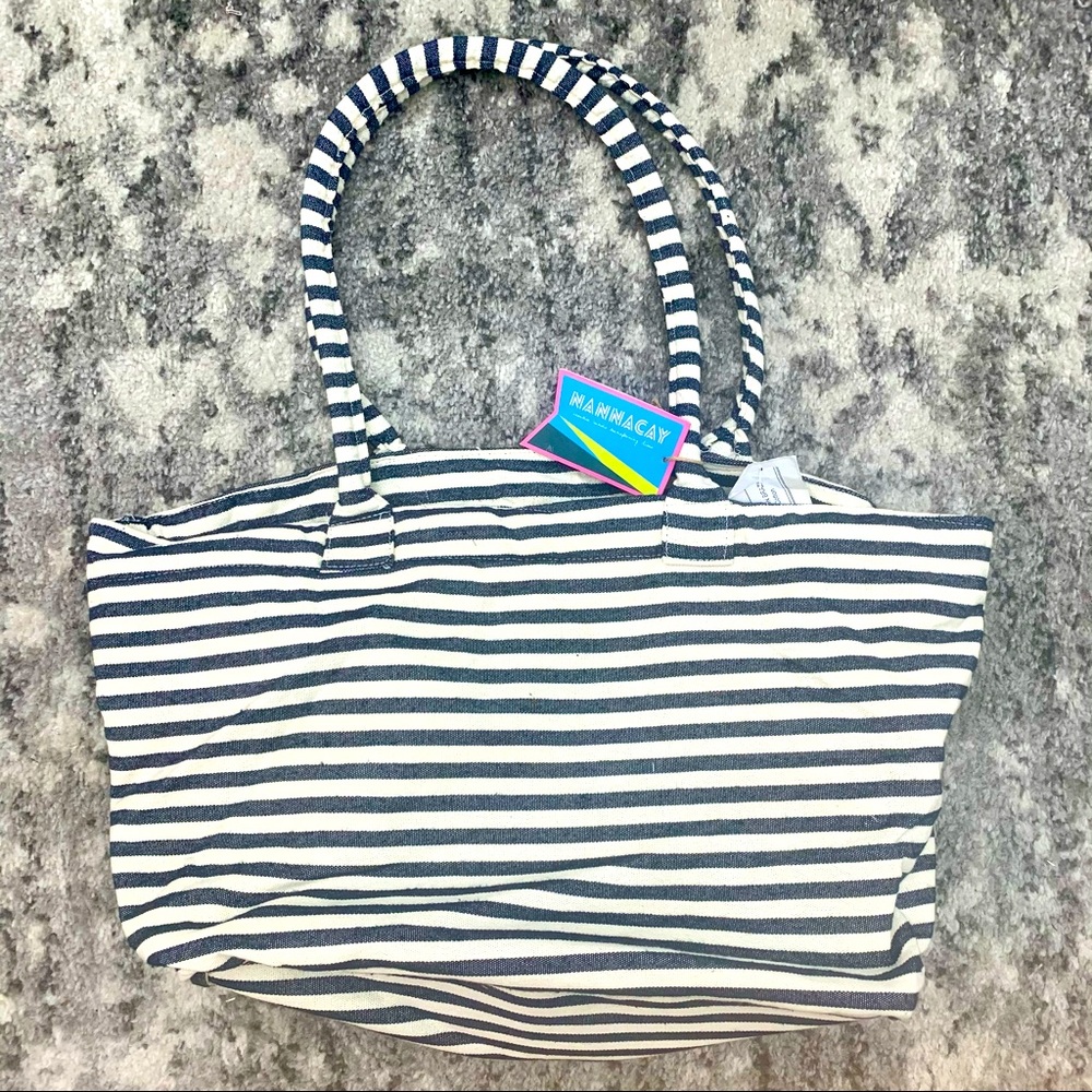 Nannacay Cascata Blue and White Striped Bag ✨NWT✨